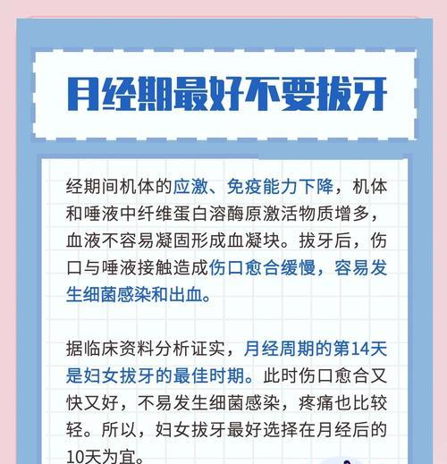 姨妈期间是否可以拔牙（了解这些常识）  第2张